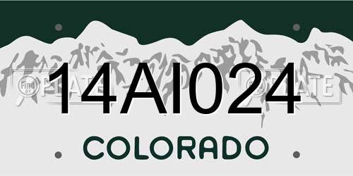 14AI024 Colorado License Plate