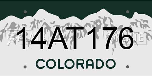 14AT176 Colorado License Plate