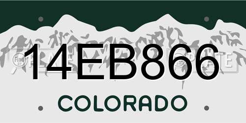 14EB866 Colorado License Plate