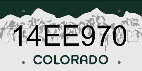 14EE970 Colorado License Plate