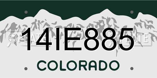 14IE885 Colorado License Plate