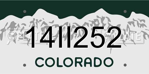 14II252 Colorado License Plate