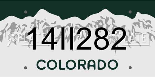 14II282 Colorado License Plate