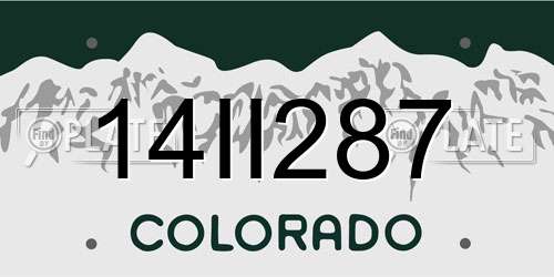 14II287 Colorado License Plate