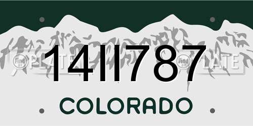 14II787 Colorado License Plate