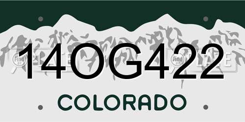 14OG422 Colorado License Plate