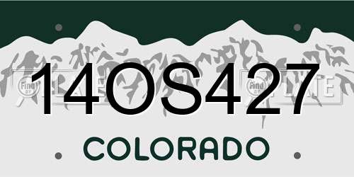 14OS427 Colorado License Plate