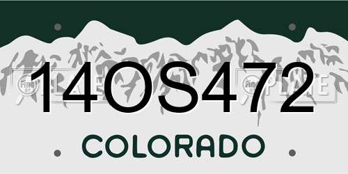 14OS472 Colorado License Plate