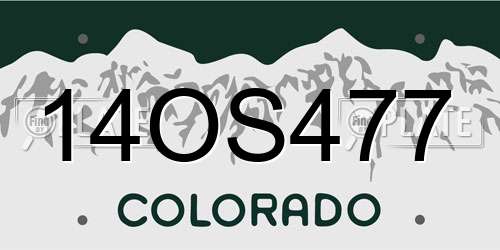 14OS477 Colorado License Plate