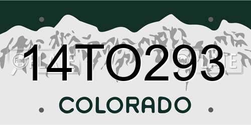 14TO293 Colorado License Plate