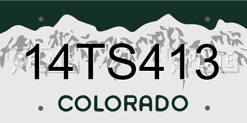 14TS413 Colorado License Plate