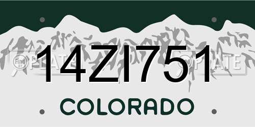 14ZI751 Colorado License Plate