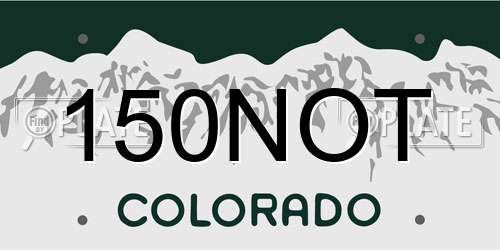 150NOT Colorado License Plate
