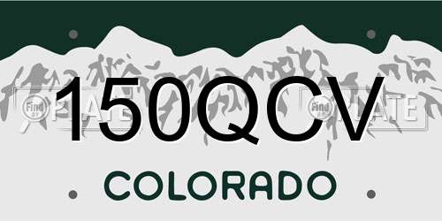 150QCV Colorado License Plate
