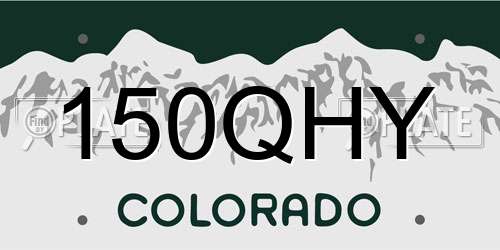 150QHY Colorado License Plate