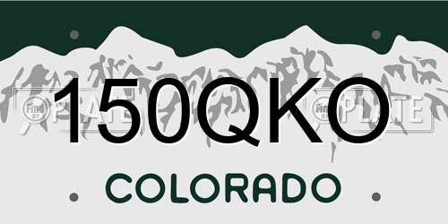 150QKO Colorado License Plate