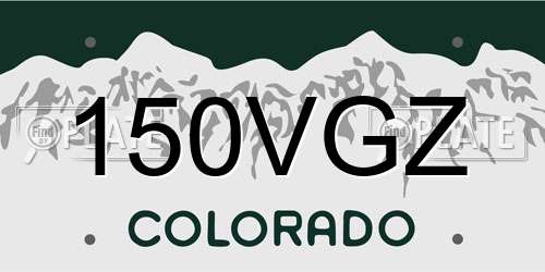 150VGZ Colorado License Plate
