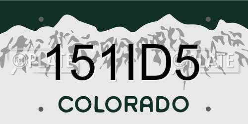 151ID5 Colorado License Plate
