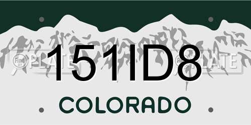 151ID8 Colorado License Plate