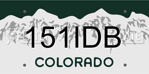 151IDB Colorado License Plate