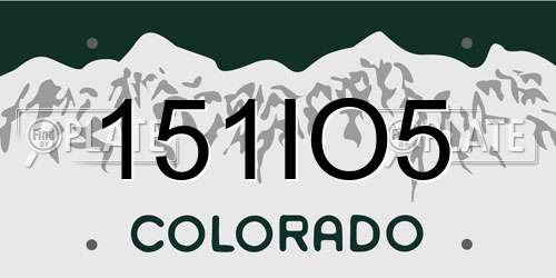 151IO5 Colorado License Plate
