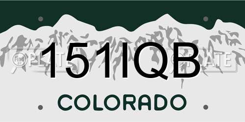 151IQB Colorado License Plate
