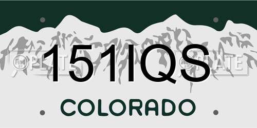 151IQS Colorado License Plate