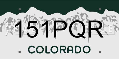 151PQR Colorado License Plate