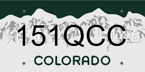 151QCC Colorado License Plate