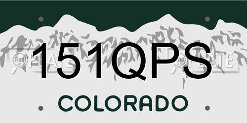 151QPS Colorado License Plate