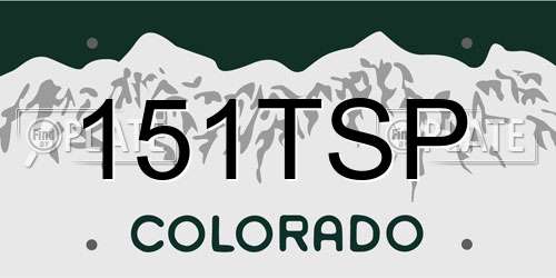 151TSP Colorado License Plate