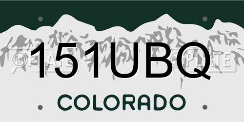 151UBQ Colorado License Plate