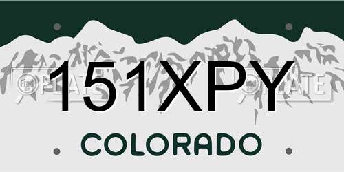 151XPY Colorado License Plate
