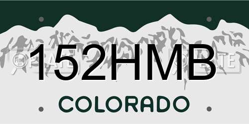 152HMB Colorado License Plate