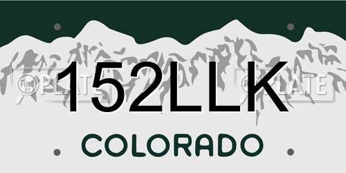 152LLK Colorado License Plate