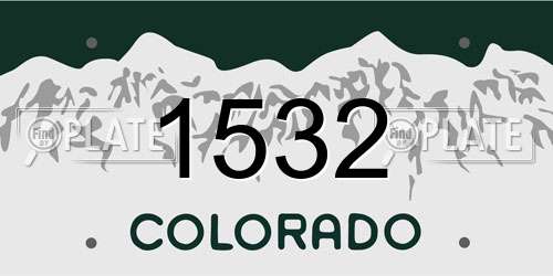 1532 Colorado License Plate