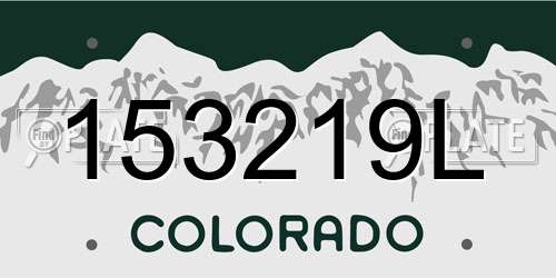 153219L Colorado License Plate