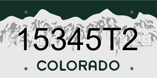 15345T2 Colorado License Plate