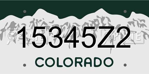 15345Z2 Colorado License Plate