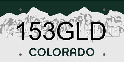 153GLD Colorado License Plate