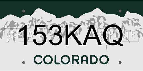 153KAQ Colorado License Plate