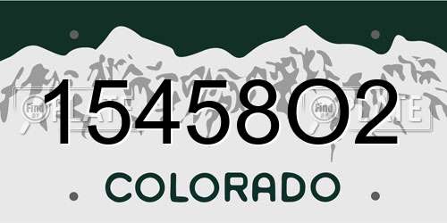 15458O2 Colorado License Plate