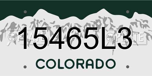 15465L3 Colorado License Plate