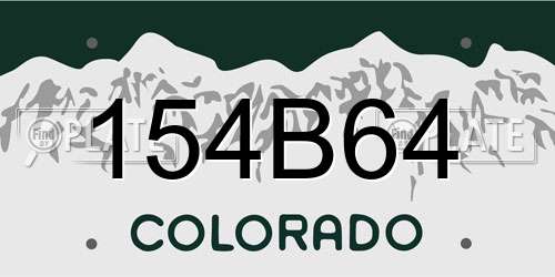 154B64 Colorado License Plate