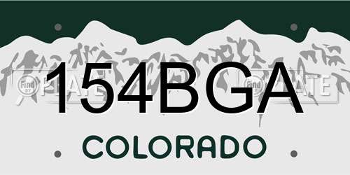 154BGA Colorado License Plate