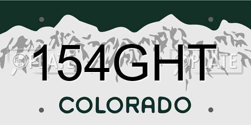 154GHT Colorado License Plate