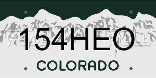154HEO Colorado License Plate