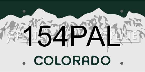 154PAL Colorado License Plate