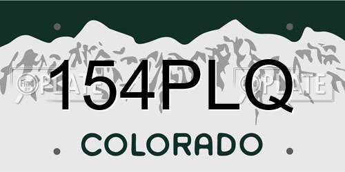 154PLQ Colorado License Plate