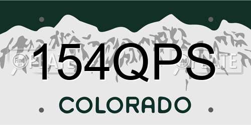 154QPS Colorado License Plate